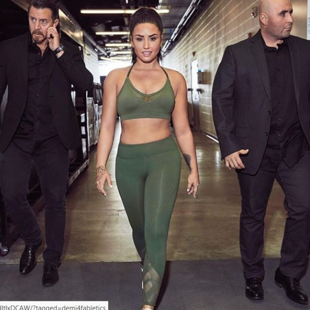 Fabletics Demi Lovato Salar Green Mesh Legging M L